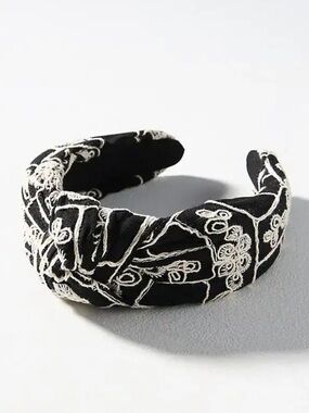 Anthropologie Everly embroidered floral top knot headband new w tag sold out!